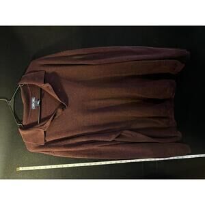 Vintage Cherokee Maroon Brown Long Sleeve Polo Sweater XXL